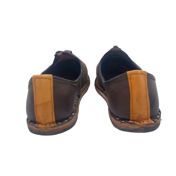 Rajasthani India Genuine Leather Slip On Shoes Size 9.5 - Picture 3 of 5